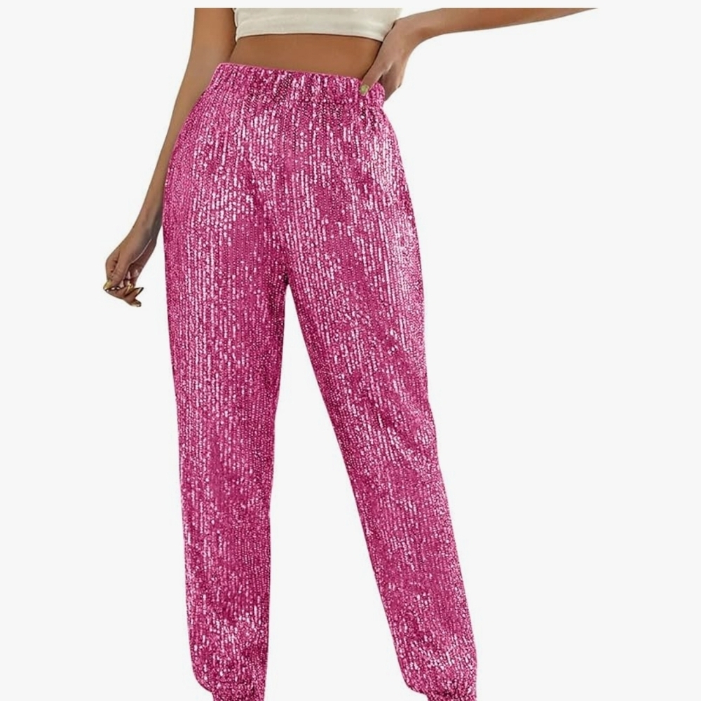 Pink Sequin Women's Pants